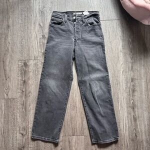 Levi’s black ribcage straight leg Denim Jeans with stretch